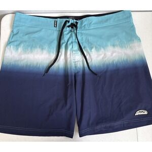 Pipeline‎ Men's Size 44 Blue Colorblock Tie Dye Board Swimming Shorts Activewear